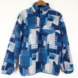 Patagonia Synchilla Blue And Grey Snap T Fleece